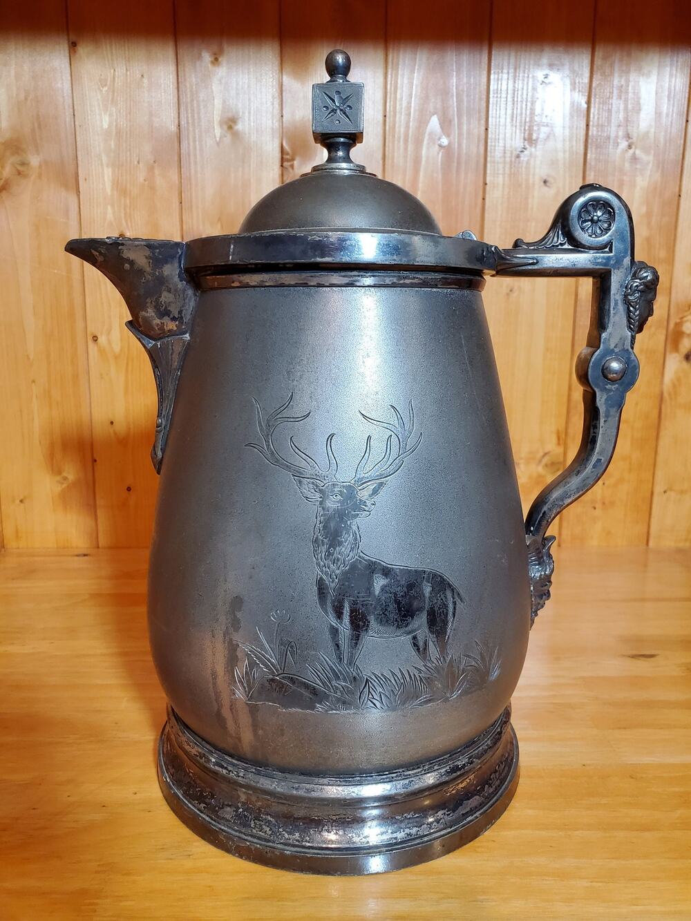 Meriden Britannia #48 Stag Water Pitcher - Circa 1860s